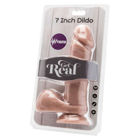 VIBRATOR THE REALISTIC COCK 7 INCH W/ BALLS FLESH VIBR.