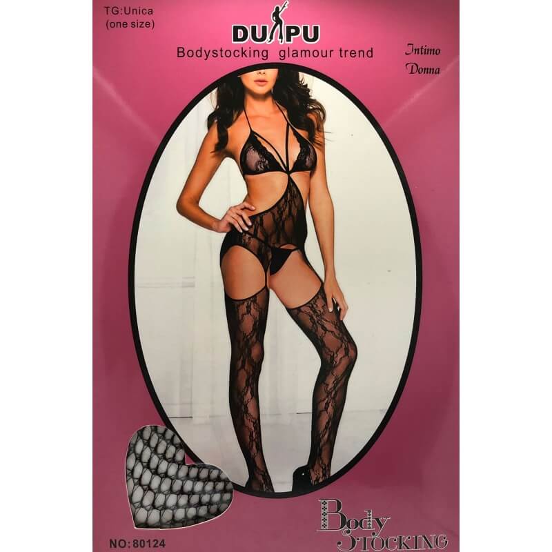 Bodystocking Nero semi aperto